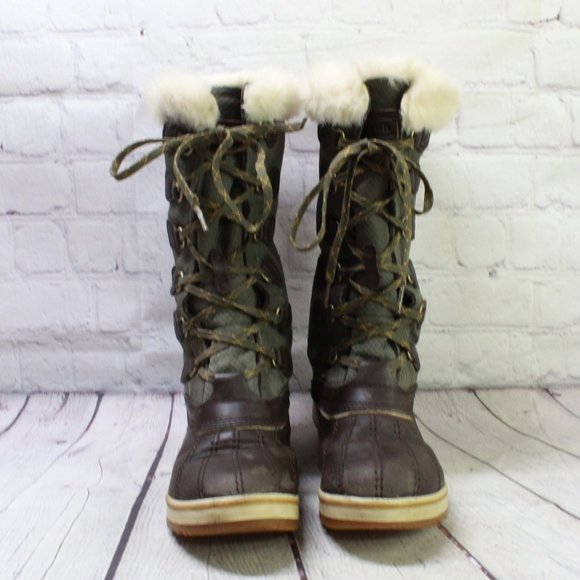LL Bean Rangeley Green Leather Waterproof Insulated Tall Pac Boots Size 7 M - Picture 4 of 9